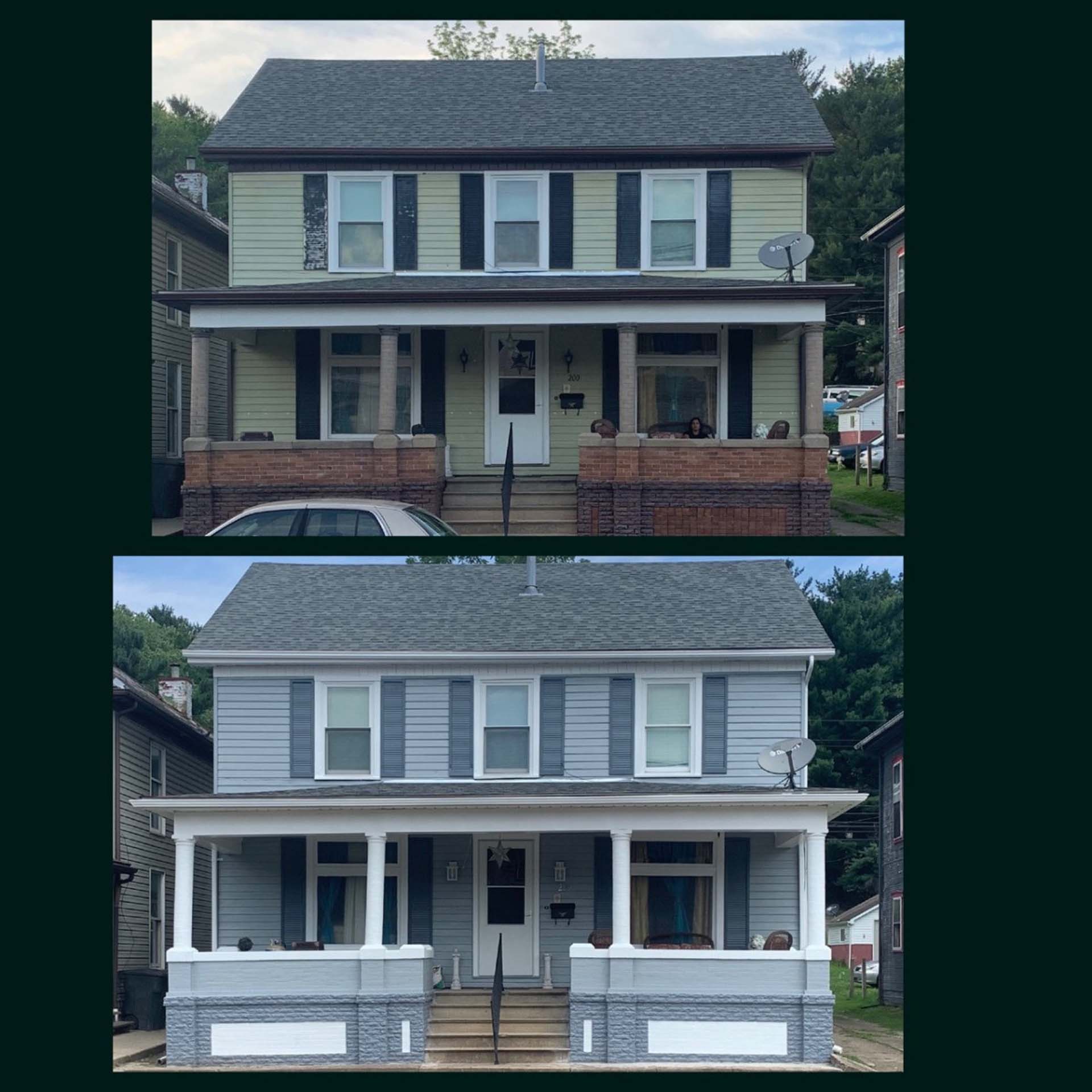 Before and After home exterior painting